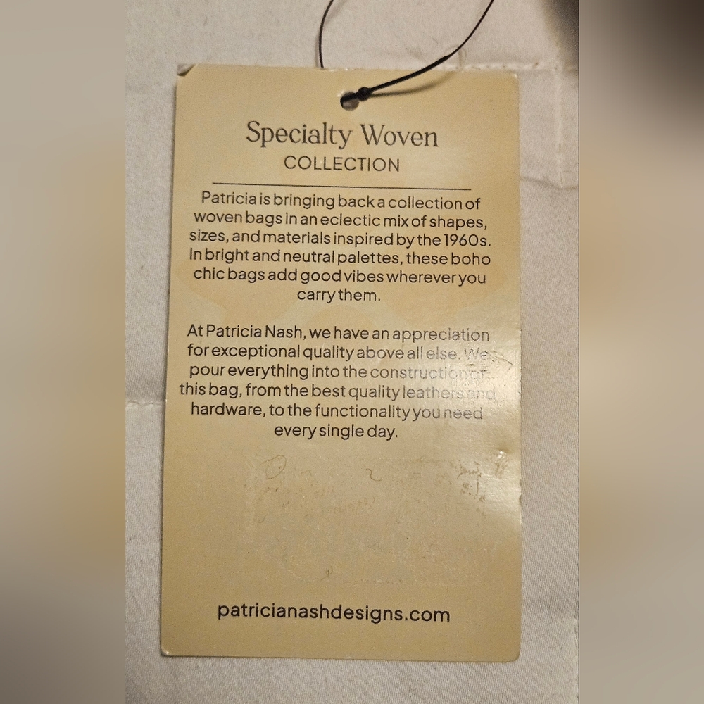 New‎ Patricia Nash Penley Small Leather Crossbody W/ Straw Weave: Mango Color - Picture 8 of 16